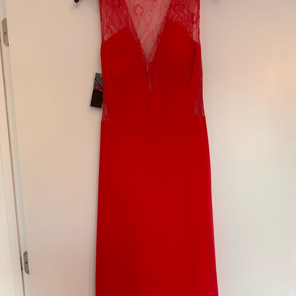 Beautiful Aqua red gown with train